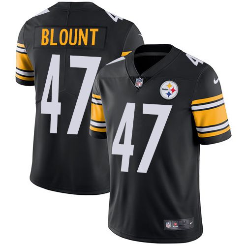 Men Pittsburgh Steelers #47 Blount Nike Black Limited NFL Jersey
